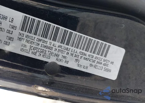 2020 Dodge Journey Crossroad из США, поврежденный, VIN 3C4PDCGB3LT201040